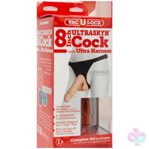 Doc Johnson Sex Toys - Vac-U-Lock Set - 8 Inch Ultraskyn Ultra Harness