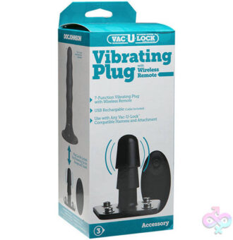 Doc Johnson Sex Toys - Vac-U-Lock - Vibrating Plug With Snaps & Wireless Remote - Black
