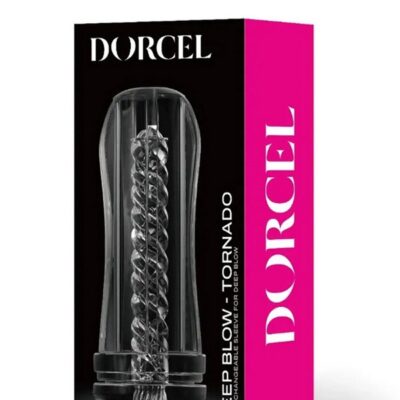 Clear translucent textured TPE stroker sleeve by Dorcel