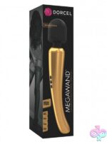 Megawand Gold rechargeable vibrating wand in gold finish by Dorcel