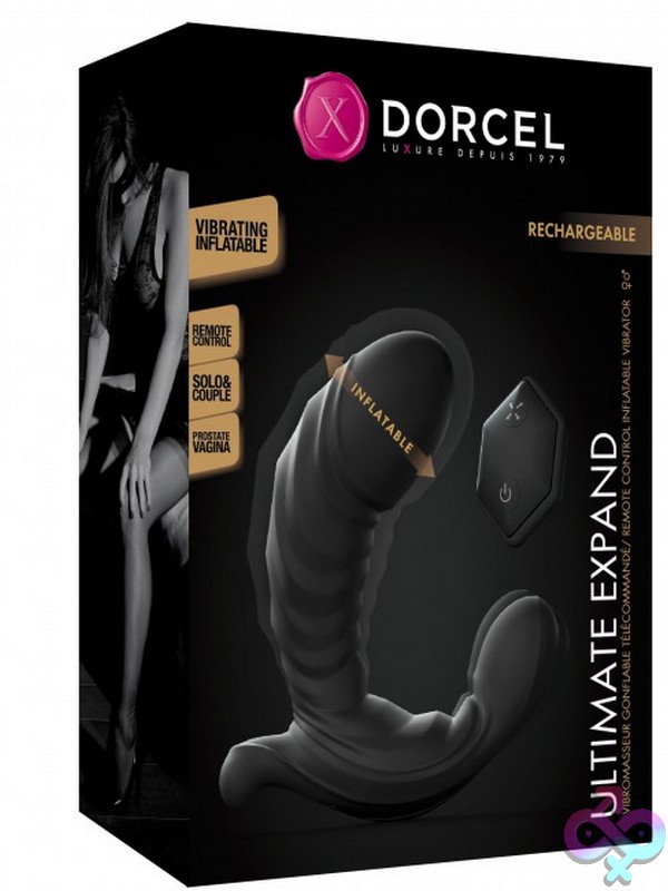 Discreet-Toys-Dorcel-Ultimate-Expand-Nu-Lp-6072400 Inflatable Textured Silicone Vibrator In Black By Dorcel — Ultimate Expand Dual-Motor Anal And Perineal Toy