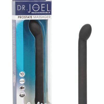 Ergonomic black silicone rechargeable prostate massager by California Exotic Novelties