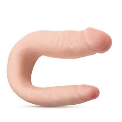 Dr Skin Mini Double Dong vanilla double-ended curved dildo by Blush