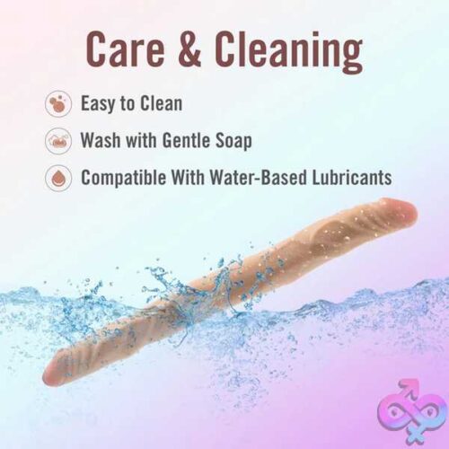 Dr. Skin Plus - 14 Posable Double Dong - Beige - Image 3