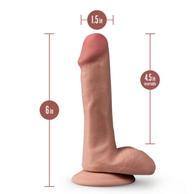 Dr Skin Plus 6 Inch Posable Dildo With Balls Mocha by Blush
