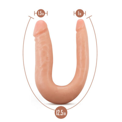 Dr Skin Silicone Dr Double 12 Inch Double Dong vanilla by Blush — flexible U-shaped dual-penetration dildo