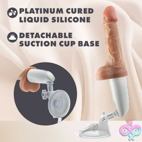 Dr. Skin Silicone - Dr. Hammer - 7 Inch Thrusting Dildo With Handle - Beige - Image 3