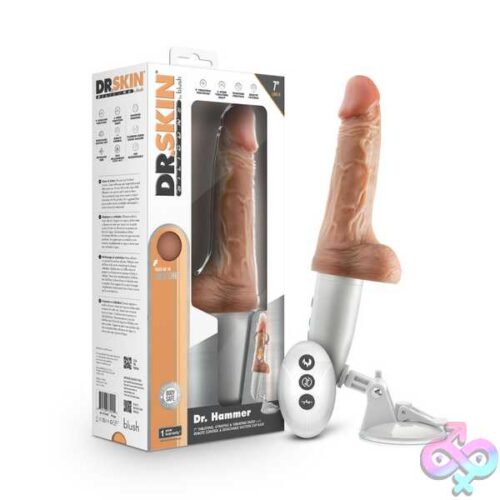 Dr. Skin Silicone - Dr. Hammer - 7 Inch Thrusting Dildo With Handle - Beige - Image 5