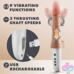 Dr. Skin Silicone - Dr. Hammer - 7 Inch Thrusting Dildo With Handle - Beige - Image 8