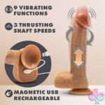 Dr. Skin Silicone - Dr. Phillips - 8.5 Inch Thrusting Dildo - Tan - Image 8