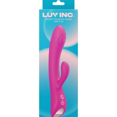Double thumping rabbit vibrator in pink silicone by Luv Inc
