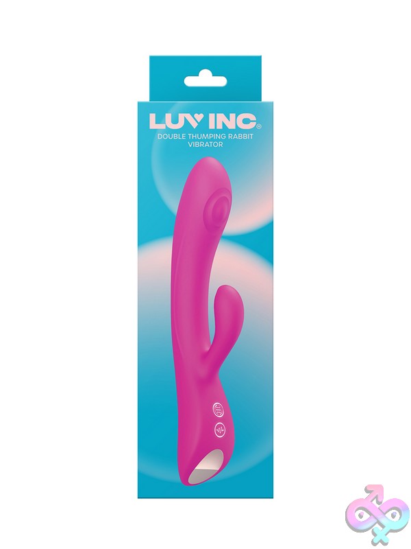 Discreet-Toys-Dr42-Double-Thumping-Rabbit-Vibrator-Pink-Nu-Ll-7233-01 Double Thumping Rabbit Vibrator In Pink Silicone By Luv Inc