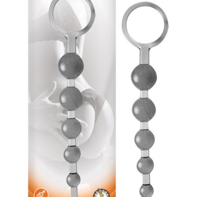 Flexible smoke gray anal beads with graduated beads by Nasstoys