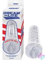Crystal-clear textured handheld masturbator with pleasure rings and nubs by Nasstoys