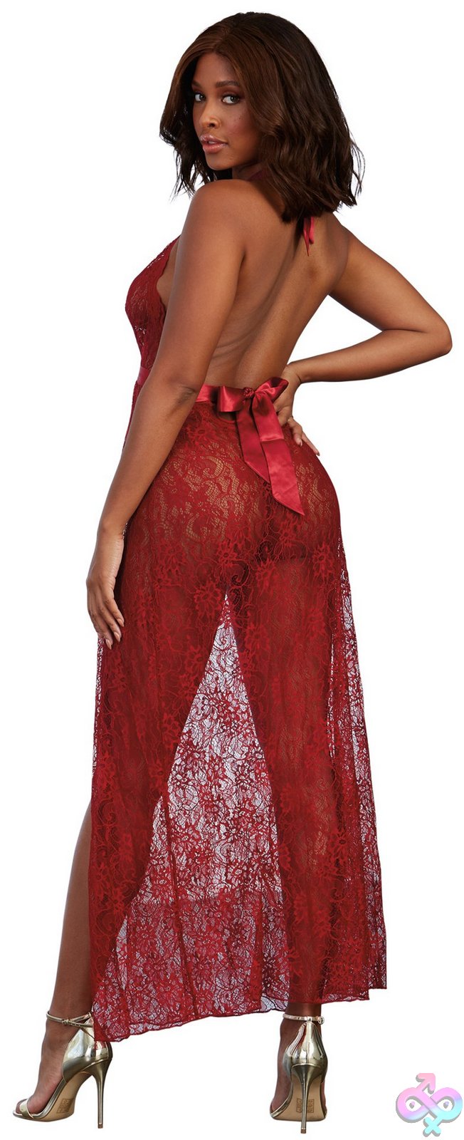 Discreet-Toys-Dreamgirl-Gown-G-String-Medium-Garnet-Dg-10460Garm Gown, G-String - Medium - Garnet - Image 1