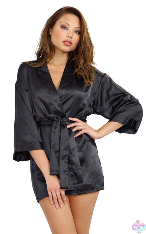 Robe, Chemise, Padded Hanger - Medium - Black - Image 2