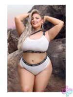 Drippin' One-Shoulder Iridescent Mesh Crop Top & Cheeky Panty Set - Image 2