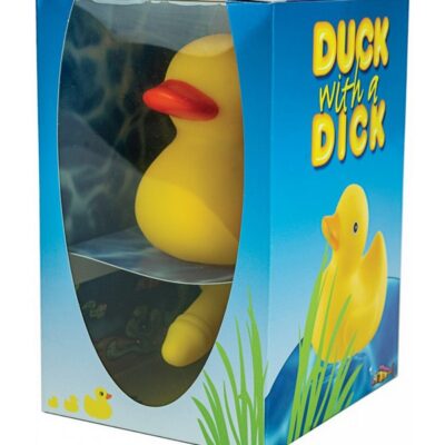 Yellow naughty rubber duck bath novelty floating toy by Hott Products