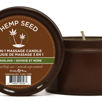 Suntouched Candle Hemp Seed 3-in-1 Guavalava by Earthly Body — 6 oz massage oil candle