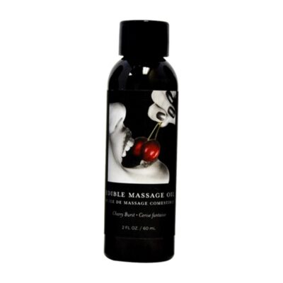 Cherry Edible Massage Oil 2 oz by Earthly Body — hemp seed blend, professional glide, cherry flavor