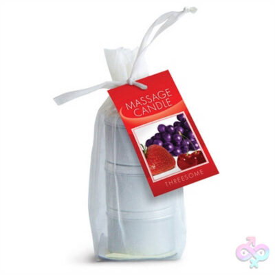 Candle Threesome 3 Pcs edible massage candle set by Earthly Body in organza bag