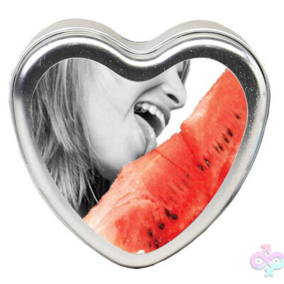 Edible Heart Candle Watermelon 4 oz by Earthly Body — heart-shaped massage candle