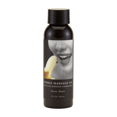 Edible Massage Oil 2 oz Banana by Earthly Body — banana-flavored couples massage oil in 2 oz bottle