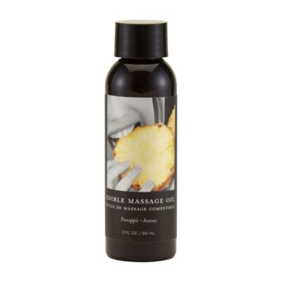 Edible Massage Oil 2 oz Pineapple by Earthly Body — hemp seed blend, silky glide, safe to taste