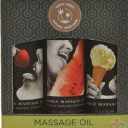 Earthly Body Sex Toys - Edible Massage Oil Gift Set Box - Strawberry  Vanilla, and Watermelon 2 Oz Each