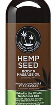 Hemp Seed Massage Oil 8 fl oz Naked in the Woods by Earthly Body — white tea and ginger scented body oil
