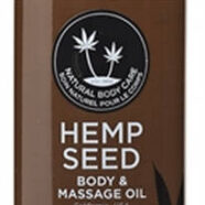 Earthly Body Sex Toys - Hemp Seed Massage Oil - 8 Fl. Oz. - Unscented