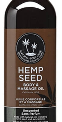 Hemp Seed Massage Oil 8 Fl Oz Unscented by Earthly Body — natural body oil for couples