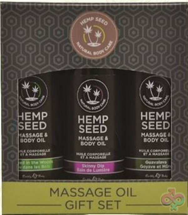 Hemp Seed Massage Oil Gift Set - 3 Pack - 2 Fl. Oz. Bottles Earthly Body Sex Toys - Hemp Seed Massage Oil Gift Set - 3 Pack - 2 Fl. Oz. Bottles