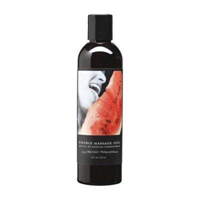 Watermelon Edible Massage Oil 8 Fl. Oz. by Earthly Body in flip-cap bottle