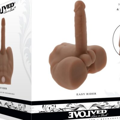 Supple brown thrusting vibrating torso toy with realistic feel by Evolved Novelties