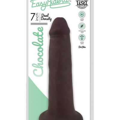 Slim dual-density Bioskin dong in chocolate by Curve Novelties with suction cup base