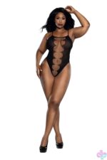 Easy Teddy With Fishnet Peek a Boo - Black - Q