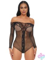Love In Lace Fishnet Bodysuit in Black - Image 2