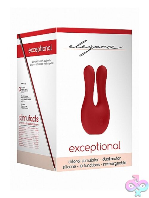 Elegance Exceptional Dual Motor Clitoral Stimulator In Medical-Grade Silicone Available In Blue And Red