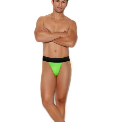 Nylon elastic band thong in green by Elegant Moments