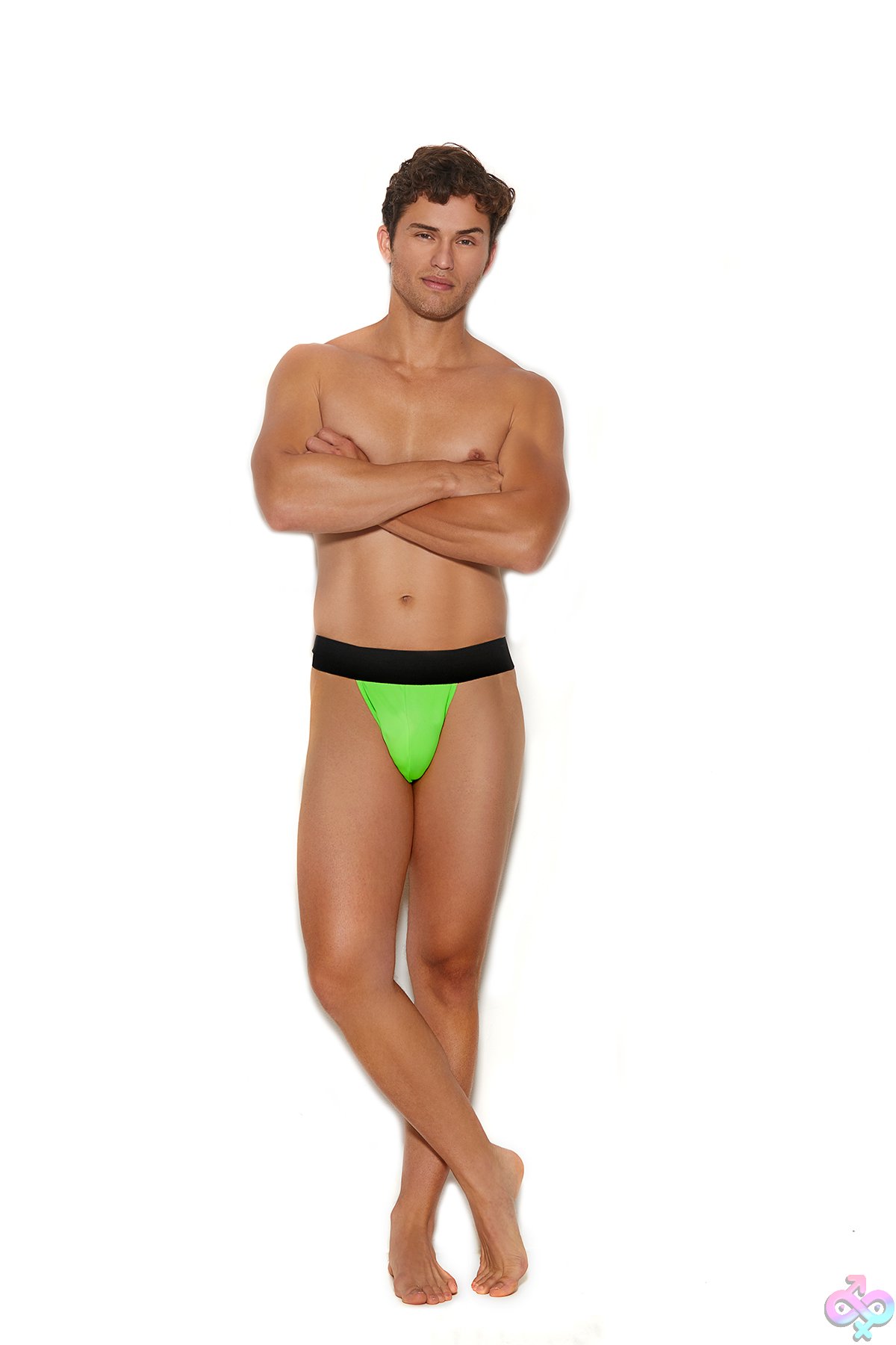 Discreet-Toys-Elegant-Moments-82388_F Nylon Elastic Band Thong In Green By Elegant Moments