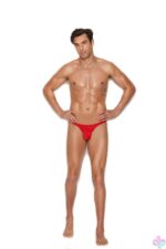 Red polyester micro mini thong for men by Elegant Moments