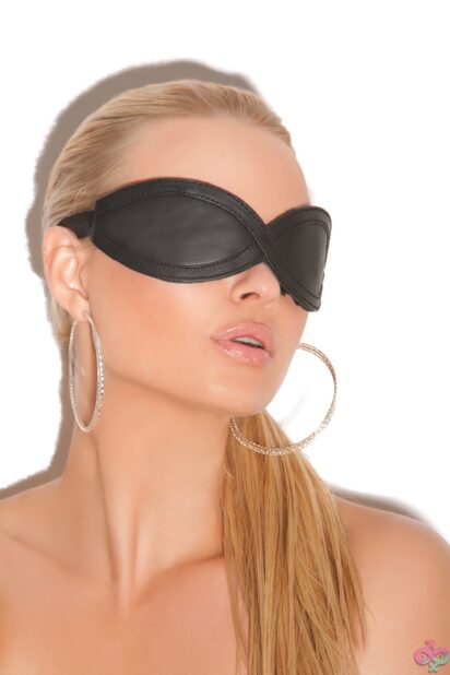 Leather Blindfold Black by Elegant Moments — kink sensory deprivation eye mask