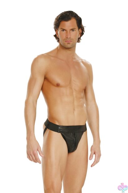 Leather Jock Strap by Elegant Moments — men's leather jock lingerie