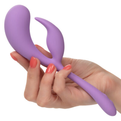 Elle Liquid Silicone Dual Flicker by CalExotics — purple dual-motor rechargeable clit and G-spot vibrator