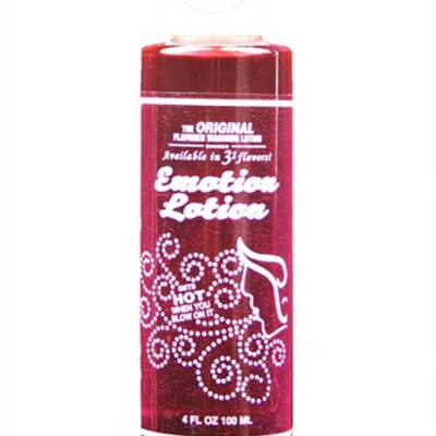 Emotion Lotion Cinnamon warming flavored lubricant 4 fl oz red bottle by Emotion Lotion