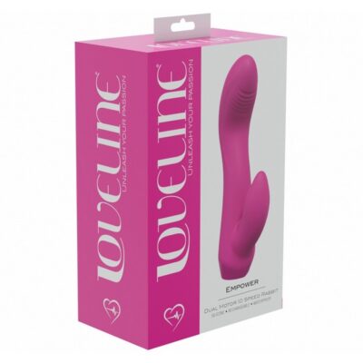 Empower dual motor rabbit vibrator in pink body-safe silicone by Shots Toys