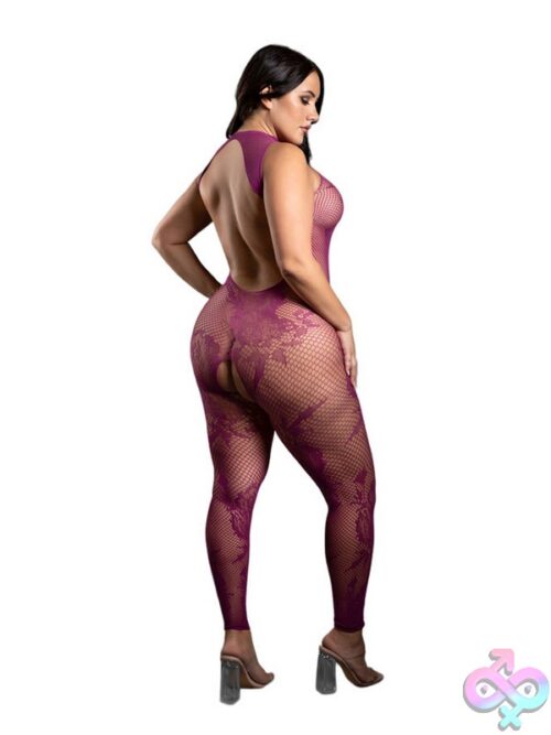 Endless Embrace Crotchless Floral Bodystocking Queen Size - Image 3