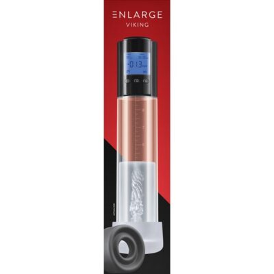 Enlarge Viking automatic rechargeable penis pump in black with clear cylinder and LCD screen by Ns Novelties