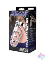 Polished silver metal cock cage by Blue Line Men